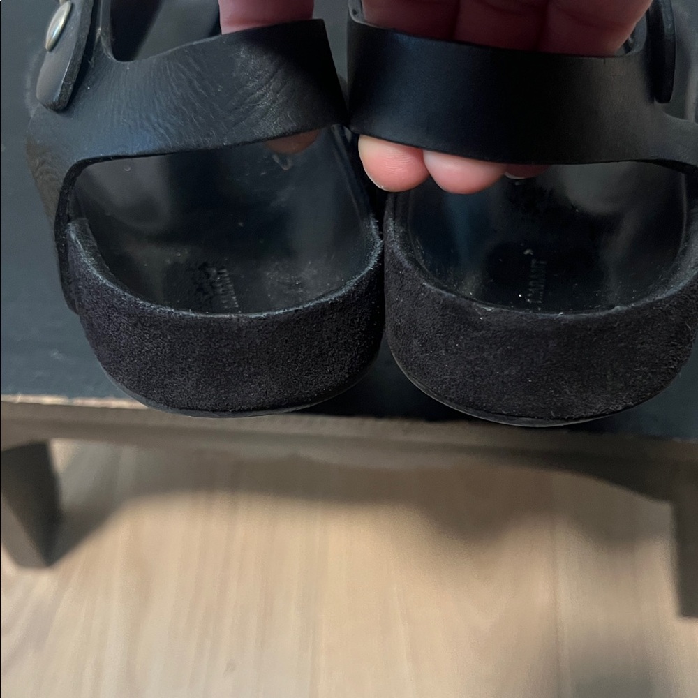 Isabel Marant Black Leather Platform Sandals - Picture 6 of 7